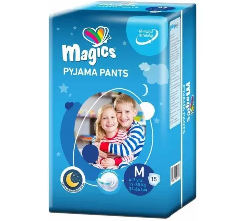 Підгузки-трусики Magics M 4-7 років (17-30 кг) 15 шт Підгузки-трусики Magics M 4-7 років (17-30 кг) 15 шт