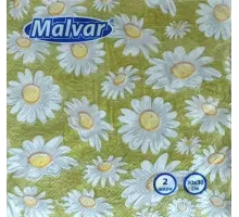 Серветка Malvar Ромашки 30*30 см 2-ох шарова 20 шт