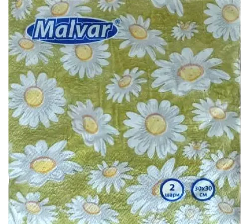 Салфетка Malvar Ромашки 30*30 см 2-х шаровая 20 шт