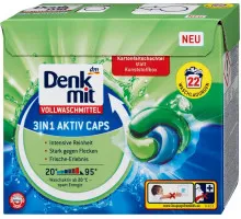 Гелевые капсулы для стирки Denkmit 3in1 Vollwascmittel 22 шт (цена за 1 шт)