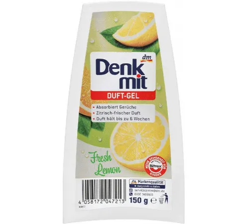Гелевий освіжувач повітря Denkmit Fresh Lemon 150 г Гелевий освіжувач повітря Denkmit Fresh Lemon 150 г