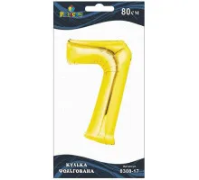 Кулька повітряна фольгована Pelican цифра 7 золото 80 см