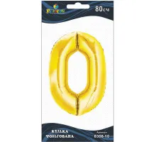 Кулька повітряна фольгована Pelican цифра 0 золото 80 см
