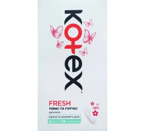 Ежедневные гигиенические прокладки Kotex Ультратонкие Deo 56 шт Ежедневные гигиенические прокладки Kotex Ультратонкие Deo 56 шт