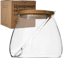 Сахарница стеклянная с ложкой S&T 32242 550 мл