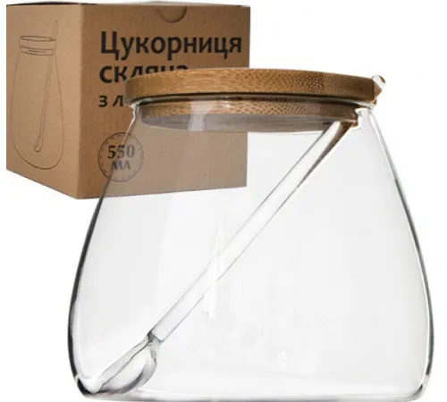 Сахарница стеклянная с ложкой S&T 32242 550 мл
