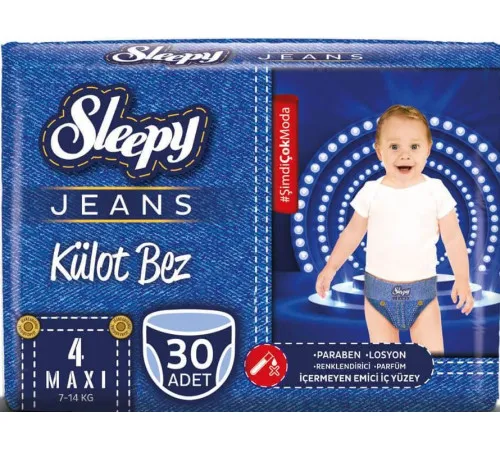Подгузники-трусики Sleepy Jeans 4 (7-14 кг) 30 шт Подгузники-трусики Sleepy Jeans 4 (7-14 кг) 30 шт