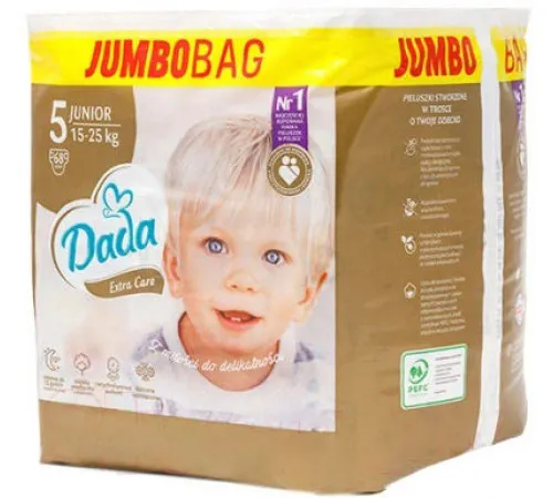 Підгузки Dada Extra Care GOLD (5) junior 15-25кг Jumbo Bag 68 шт Підгузки Dada Extra Care GOLD (5) junior 15-25кг Jumbo Bag 68 шт