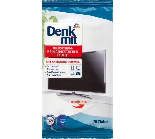 Влажные салфетки Denkmit для чистки экранов 20 шт Влажные салфетки Denkmit для чистки экранов 20 шт
