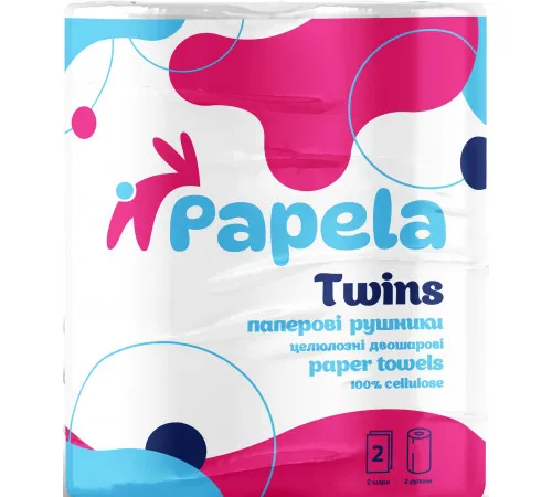 Паперові рушники Papela Twins 2 шари 2 рулони Паперові рушники Papela Twins 2 шари 2 рулони