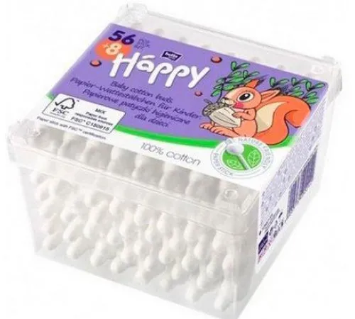 Ватні палички Bella baby Happy 56+8 шт Ватні палички Bella baby Happy 56+8 шт