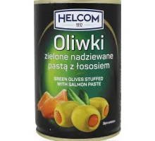 Оливки Helcom зелёные с лососем ж/б 280 г