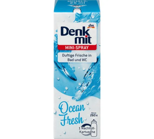 Освежитель воздуха мини-спрей Denkmit Ocean Fresh сменный блок 25 мл