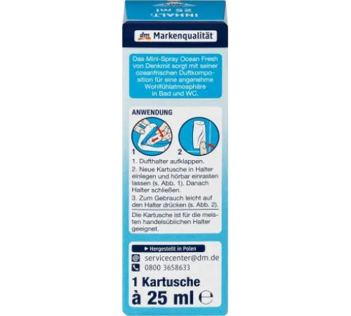 Освежитель воздуха мини-спрей Denkmit Ocean Fresh сменный блок 25 мл