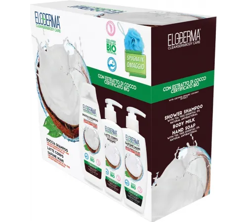 Подарунковий набір жіночий Eloderma Coconut (шампунь 400 мл+рідке мило 300 мл+молочко для тіла 300 мл) Подарунковий набір жіночий Eloderma Coconut (шампунь 400 мл+рідке мило 300 мл+молочко для тіла 300 мл)