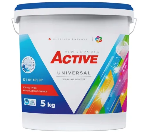 Пральний порошок Active Universal відро 5 кг 65 циклів прання Пральний порошок Active Universal відро 5 кг 65 циклів прання