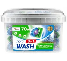 Гелевые капсулы для стирки Pro Wash Universal Альпийская свежесть 70 шт (цена за 1 шт)