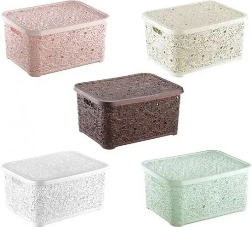 Корзина Elif Plastik 324 Ажур з кришкою 28 л в асортименті Корзина Elif Plastik 324 Ажур з кришкою 28 л в асортименті