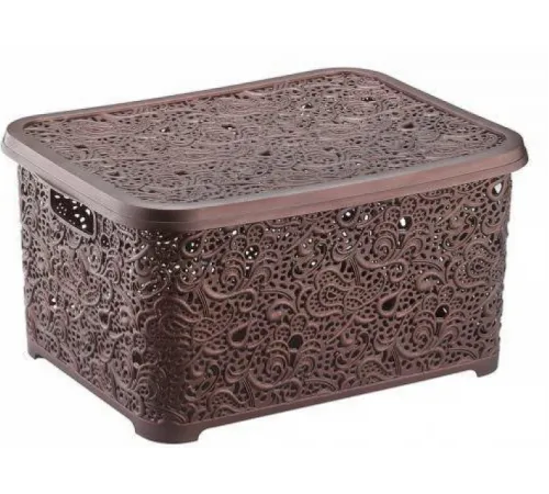 Корзина Elif Plastik 324 Ажур з кришкою 28 л в асортименті Корзина Elif Plastik 324 Ажур з кришкою 28 л в асортименті