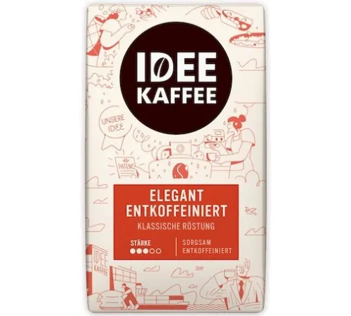 Кава мелена без кофеїну Idee Entkoffeiniert 500 г Кава мелена без кофеїну Idee Entkoffeiniert 500 г