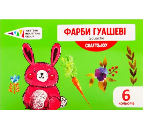 Фарба Craft&Joy Гуаш 221031/Cr 6 кольорів Фарба Craft&Joy Гуаш 221031/Cr 6 кольорів
