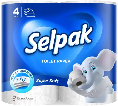 Туалетная бумага Selpak Super Soft 3 слоя 4 рулона