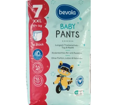 Подгузники-трусики Bevola 7 (17+ кг) 16 шт Подгузники-трусики Bevola 7 (17+ кг) 16 шт