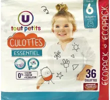 Подгузники-трусики U tout petits Essentiel 6 (16 кг) 36 шт