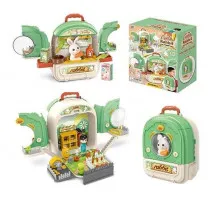 Игровой набор в рюкзаке Rabbit 008-999-2 (фигурки животных, огорода, аксессуары для кролика)