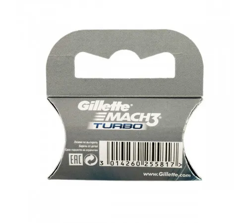 Сменный картридж для бритья Gillette Mach3 Turbo 1 шт Сменный картридж для бритья Gillette Mach3 Turbo 1 шт