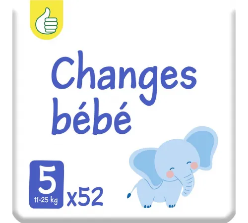 Підгузки Pouce Changes Bebe 5 (11-25 кг) 52 шт Підгузки Pouce Changes Bebe 5 (11-25 кг) 52 шт