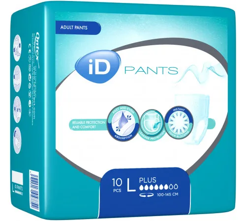 Подгузники-трусики для взрослых iD Slip Plus Large 100-145 см 10 шт