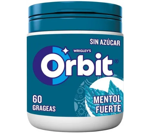 Жевательная резинка Orbit Mentol Fuerte банка 60 шт 84 г