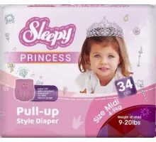 Подгузники-трусики Sleepy Princess 3 (4-9 кг) 34 шт