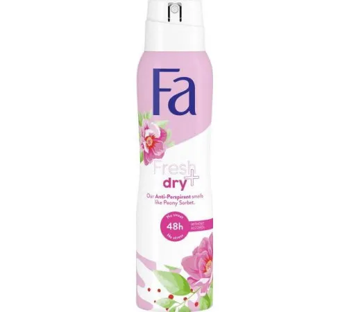 Дезодорант-аерозоль Fa Fresh & Dry Сорбент та Півонія 150 мл Дезодорант-аерозоль Fa Fresh & Dry Сорбент та Півонія 150 мл