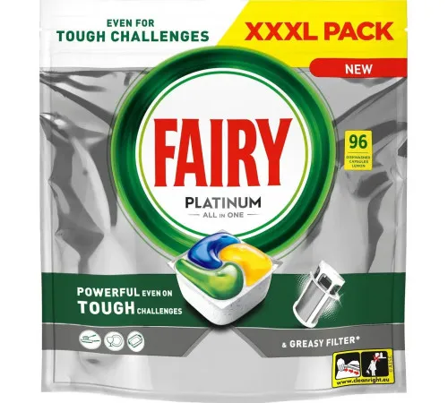 Таблетки для посудомийної машини Fairy Platinum Lemon All In One 96 шт (ціна за 1шт)