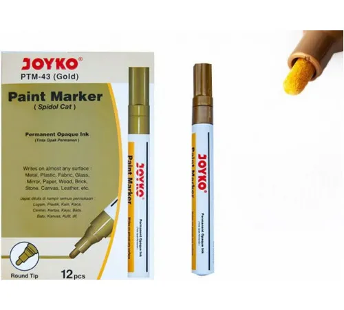 Маркер на лаковой основе Paint Joyko РТМ-43 золото Маркер на лаковой основе Paint Joyko РТМ-43 золото